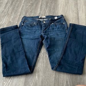 Dark Blue Levi Demi Curve , Low Rise/Straight Cut Jeans